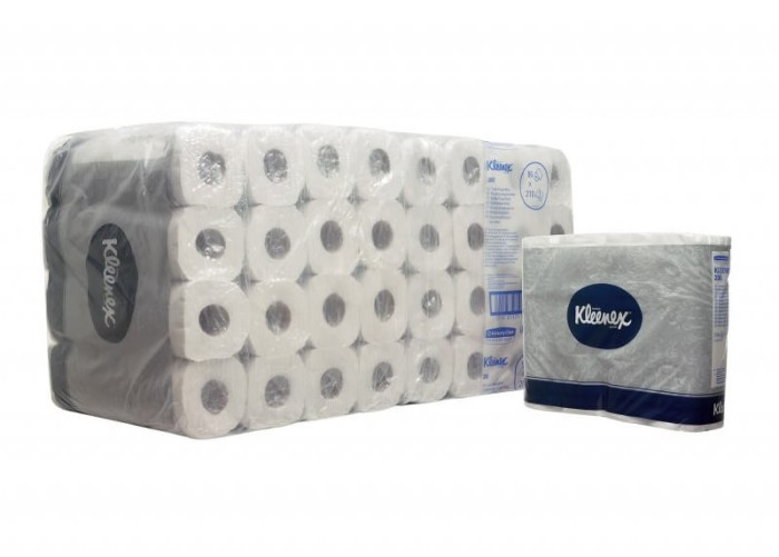 8449 Туалетная бумага Kleenex, 96 рул. х 25 м , 12.5 × 9.5 см, двухслойная, белая, 33 г/м²